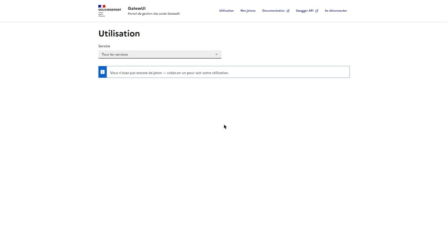 Page d'accueil du portail après connexion